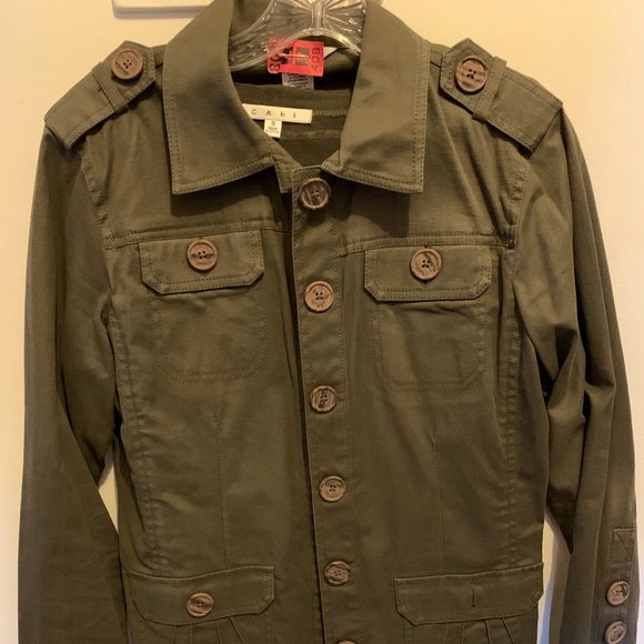 CAbi Military Green Jacket (M) with matching sleeveless top (S) - Picture 4 of 5